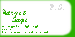 margit sagi business card